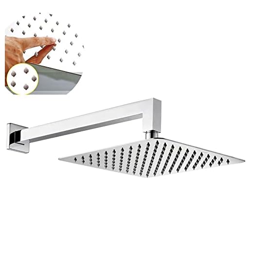 Ducha Chuveiro Inox 304 Quadrado 20x20 cm Com Braço 40cm (Inox 304)