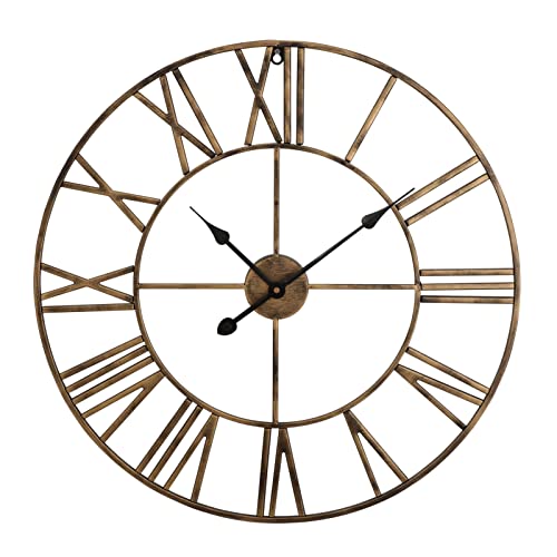 Shoze Roman Numerals Wall Clock Metal Large Wall Clocks for 