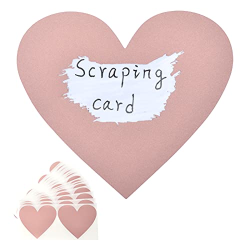 AIYONG 50 pezzi Gratta e Vinci Adesivo Etichette, Rosa Scratch Sticker, Etichette Adesive Cuore Gratta e Vinci Rettangole Etichette di Colori da Grattare per Matrimonio,Valentino,Compleanno,Cartoline