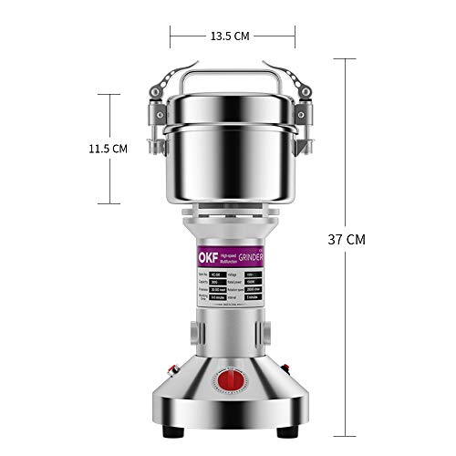 OKF Grain Mills 300g Electric Stainless Steel Grain Grinder Mill 110V Cereals Corn Herb Spice Flour Mill Commercial Grade Machine Dry Grain Grinder