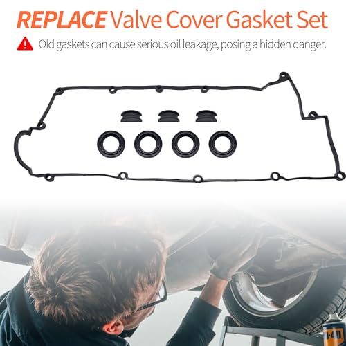 Image of HiSport Valve Cover Gasket Set VS50583R - Compatible with Hyundai Elantra 2003-2012 Tucson 2005-2009 Tiburon 2003-2008 Kia Soul 2010-2011 Sportage 2005-2010 Spectra 2004-2009 Spectra5 2005-2009 2.0L