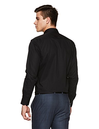 Image of Men's Solid Cotton Blend Formal Shirt with Pocket | Plain Design with Spread Collar & Full Sleeves - Regular Fit (Pack of 2)
