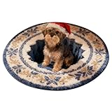 Weihnachten Fußmatte, Weihnachtsteppich Rund, 3D-Falle Fussmatten Haustür, Bodenmatte Türmatte, Schmutzfangmatte Weihnachten Deko Teppich für Flur Badezimmer Küche Schlafzimmer (Blue, 60cm)