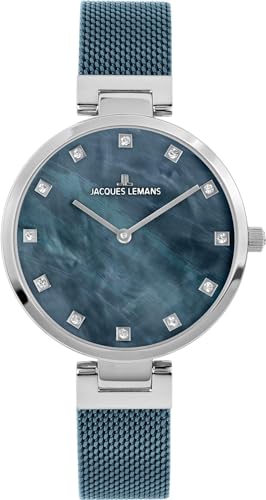 Preisvergleich Produktbild JACQUES LEMANS Damen Analog Quarz Uhr mit Edelstahl Armband mid-39641