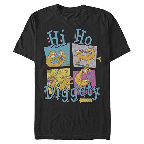 T-shirt Catdog Nickelodeon noir manches courtes coton grande taille