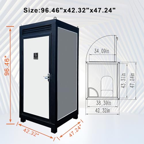 Image of Outdoor Portable Restroom With Light, Mobile Restroom With Sink And Vent Fan, Portable Toilet For Concerts Conventions Construction And Sporting Events, Silver Color