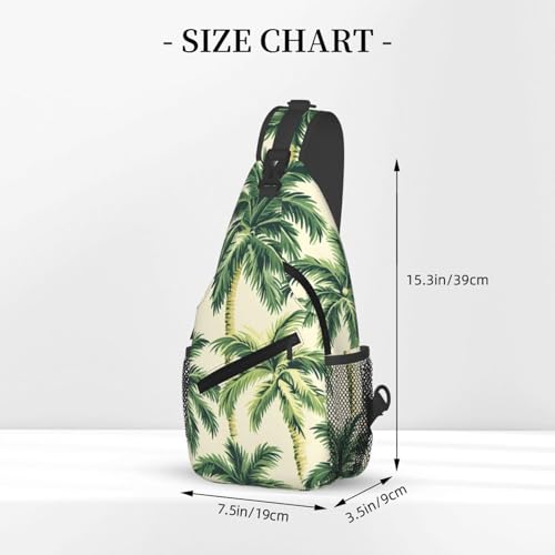 Morrales de senderismo sling bag con diseño Green Palm Tree miniatura 3