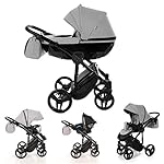 Lux4Kids Junama Kinderwagen Kombikinderwagen Premium Buggy Babyschale +Zubehör Isofix Wählbar Diamond by Ferriley & Fitz Stone 07 4in1 Autositz +Isofix