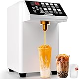 WantJoin Fructose Dispenser Machine - 16 Programmable Settings Stainless Steel Syrup Dispenser for Bubble Tea Equipment, Fructose Quantitative Machine with Measuring Cup, 8L, White