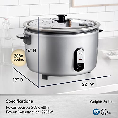 Panasonic Commercial Electric Rice Cooker, 208V Extra-Large Capacity 80-Cup (Cooked), 40-Cup (Uncooked) with One-Touch Operation - SR-GA721L - Silver by Panasonic - Image 5