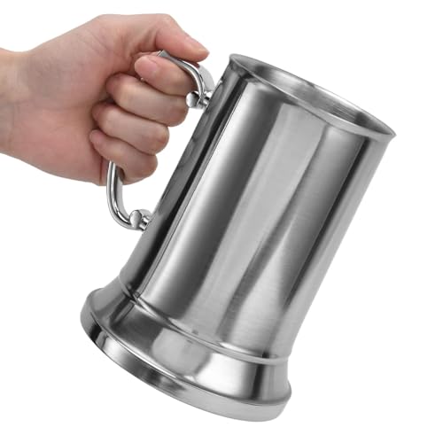 Stainless Steel Coffee Mug, 18.9oz/560ml Double Walled Beer Mug Tumbler with Handle Milk Mug Camping Travel Coffee Mug