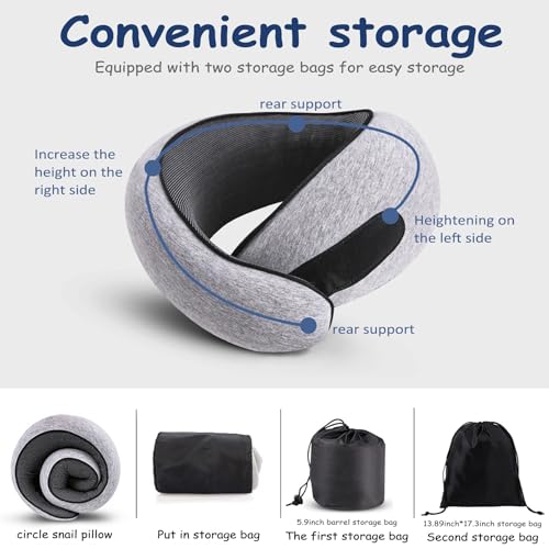 Almohada de espuma viscoelástica para cuello gris miniatura 5