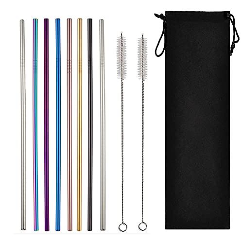 Colored Stainless Steel Drinking Straws with Case Pack of 10