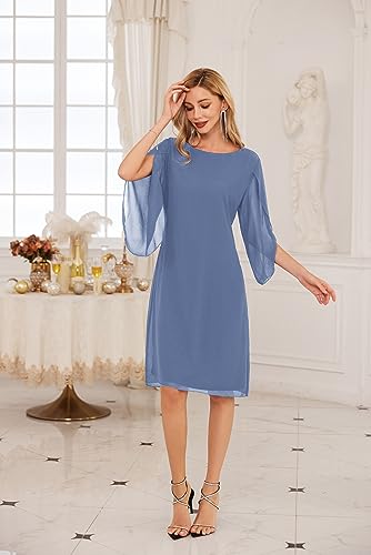 Image of GRACE KARIN Womens Formal Wedding Guest Dress 2026 Chiffon Cocktail Dress Mother of the Bride Dresses Midi Fashion Clothing