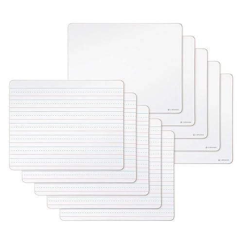 U Brands Dry Erase Lapboards, 10 Pack, 9" x 12", Double-Sided Small Whiteboards for School, Student Lapboards for Classroom, School & Homeschool Supplies, Portable Mini Whiteboard Set