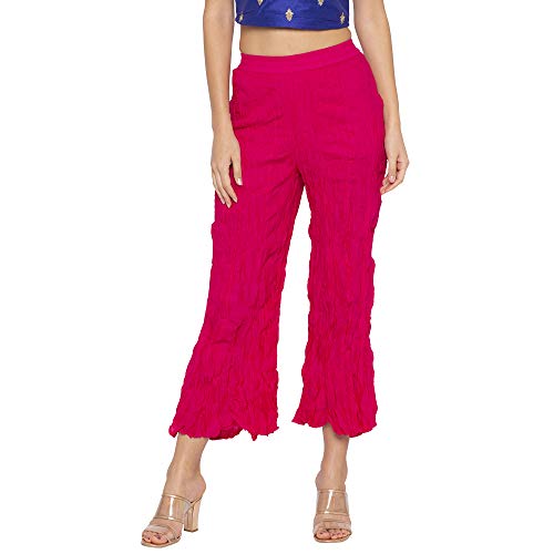 Image of Globus Women Casual Loose Fit Cropped Parallel Trousers