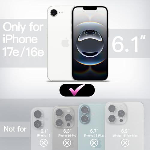 Image of JETech Magnetic Cover Case for iPhone 17e (2026) / iPhone 16e Compatible with MagSafe, Translucent Matte Back Slim Shockproof Phone Cover, 6.1-Inch Display (Pink)