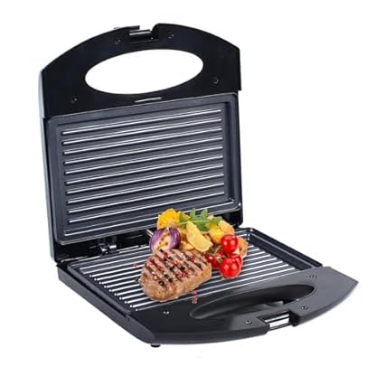 JAYEUW Kontaktgrill antihaftbeschichtet 150°C Sandwichmaker Doppelseitige Heizung 750w Elektrogrill für Gegrilltes SteakFleisch Gemüse