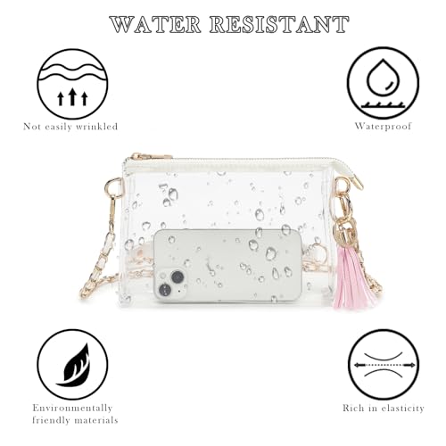 Image of YGR Womens Clear Bag for Stadium Events PVC Small Crossbody Purse for Concert, Party Sports Stadium Approved Present