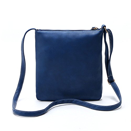 Women's Pu Leather Multi-Pocket Crossbody Bag Shoulder Bag Messenger Handbag Purse, Blue #TOP4