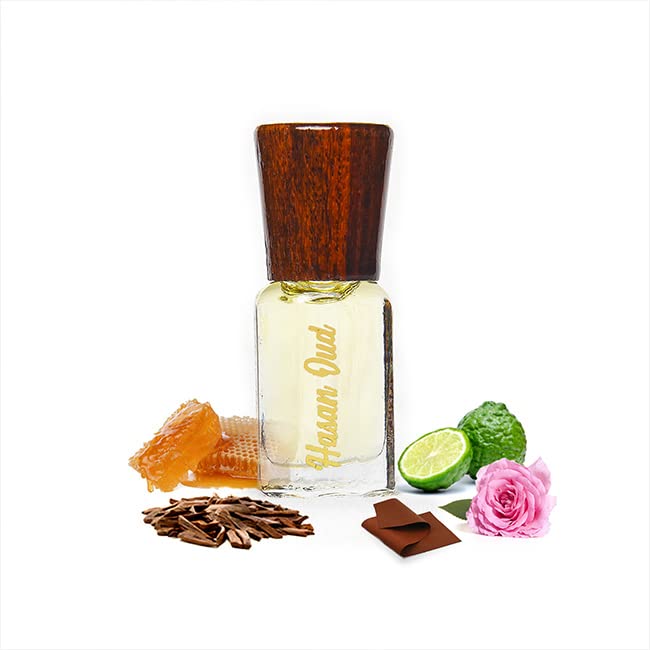 HASAN OUD Golden Oud Alcohol Free Attar infused Rose Woods and Sensual