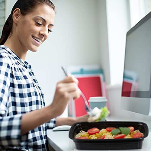 Relaxdays Meal Prep, 10er Set, 1 Fach, 1000 ml, mikrowellengeeignet, auslaufsicher, Food-Box, Kunststoff, schwarz – Bild 6