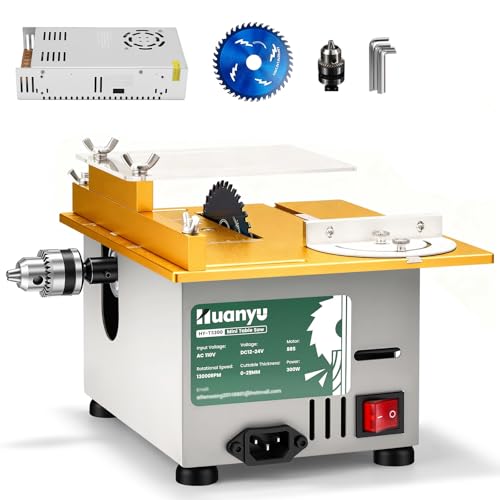Huanyu Mini Table Saw 300W Precision Liftable...