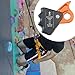 rockible Climbing Rope Grab Fall Arrester 15kN Rope Grabber Aluminum Alloy Ascender Equipment Climbing Stop Descender for Expedition, Orange