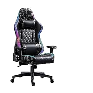 Gaming stoel, Gamingstoel Camouflageleer Computerstoel Gamerstoel Kwaliteit Ergonomische stoel Slaapkamerstoel Stoel (Color : Rgb Camouflage)