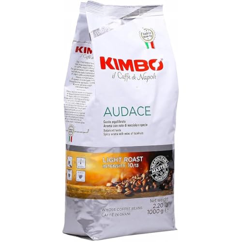 6 KG Caffè in Grani Kimbo Miscela Audace - Gusto equilibrato con note di nocciola e spezie - buste da 1 KG