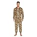 ALAZA Leopard Skin Fashion Adult Onesie Unisex Pajamas One-Piece Costume Hooded Jumpsuit Sleepwear for Men Women S