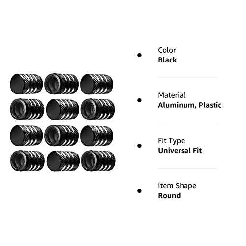 Tire Valve Stem Cap Cover - (12 Pack) Tire Air Caps Metal With Plastic Liner Corrosion Resistant Leak-Proof For Car Truck Motorcycle Suv And Bike #TOP6