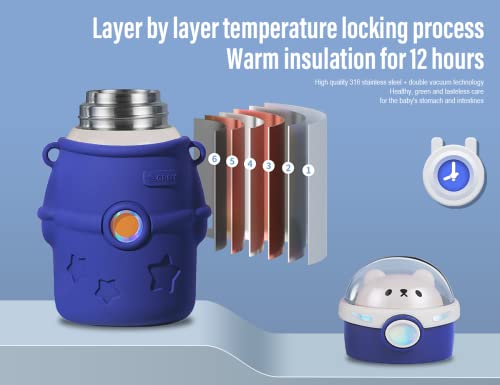 Litex Kids Water Bottle Thermos For Ages 3-15 - 17 Oz Bpa-Free Straw - Cute Reusable Vacuum Thermos - Adjustable Cup Strap For Girls, Boys, School, Outdoor Use（Pink #TOP2