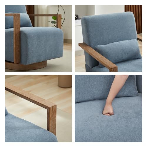 Sillón Plegable Tela Azul miniatura 5
