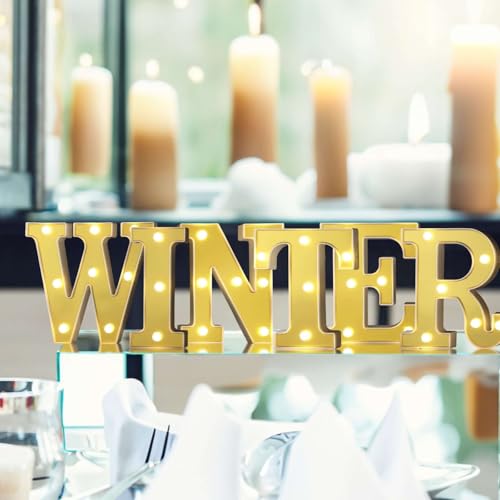 Image of Efavormart 6 inch Gold Marquee Letter W, Mirror Front Warm White LED Light Up 3D Sign, Battery Operated 72H Glow for Wedding Party & Wall Decor (140 chars)