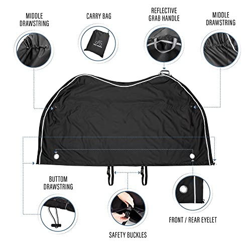 TeamObsidian Bike Cover - Outdoor Bike Storage, Bicycle Transportation or Travel Covers - Waterproof eBike Protection - For 1 to 3 Bikes - Heavy Duty Ripstop 600D Oxford Material - Thumbnail 4