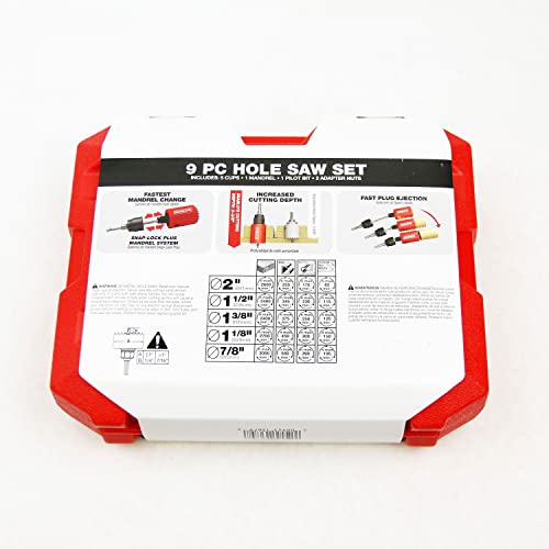 Image of Diablo 9-Piece Kit Bi-Metal Hole Saw Set, Fast Cut Performance - 5 Saw Sizes for Wood, Plastic, Metal, Includes Snap-Lock Plus Mandrel & Adapter Nuts - DHS09SGP