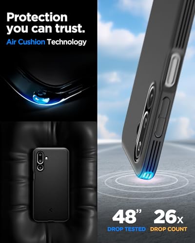 Image of Spigen Essential Sand Blast | Samsung Galaxy M36 5G /F36 5G Case [Air Cushion Protection] [Flexible] Galaxy M36 5G /F36 5G Back Cover | TPU - Matte Black