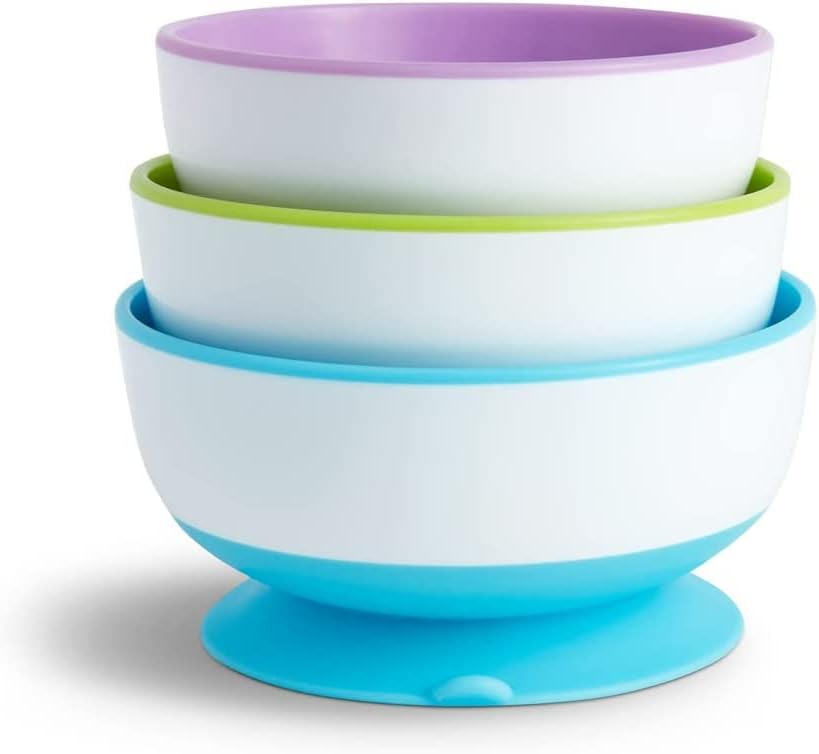 Munchkin Stay Put Suction Bowl, 3 Pack