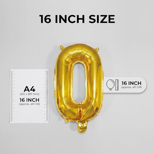 Image of Number 10 Balloon Foil Mylar Balloons for Birthday Party Decoration (Gold, 16 Inch)