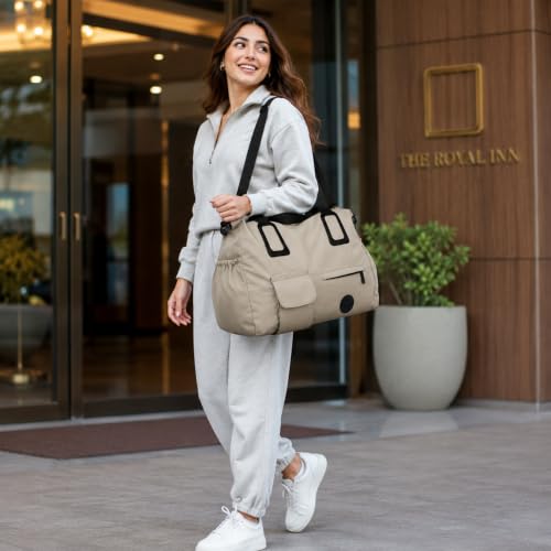 Image of Storite Travel Duffel Bag, Khaki, 42x15x35 cm