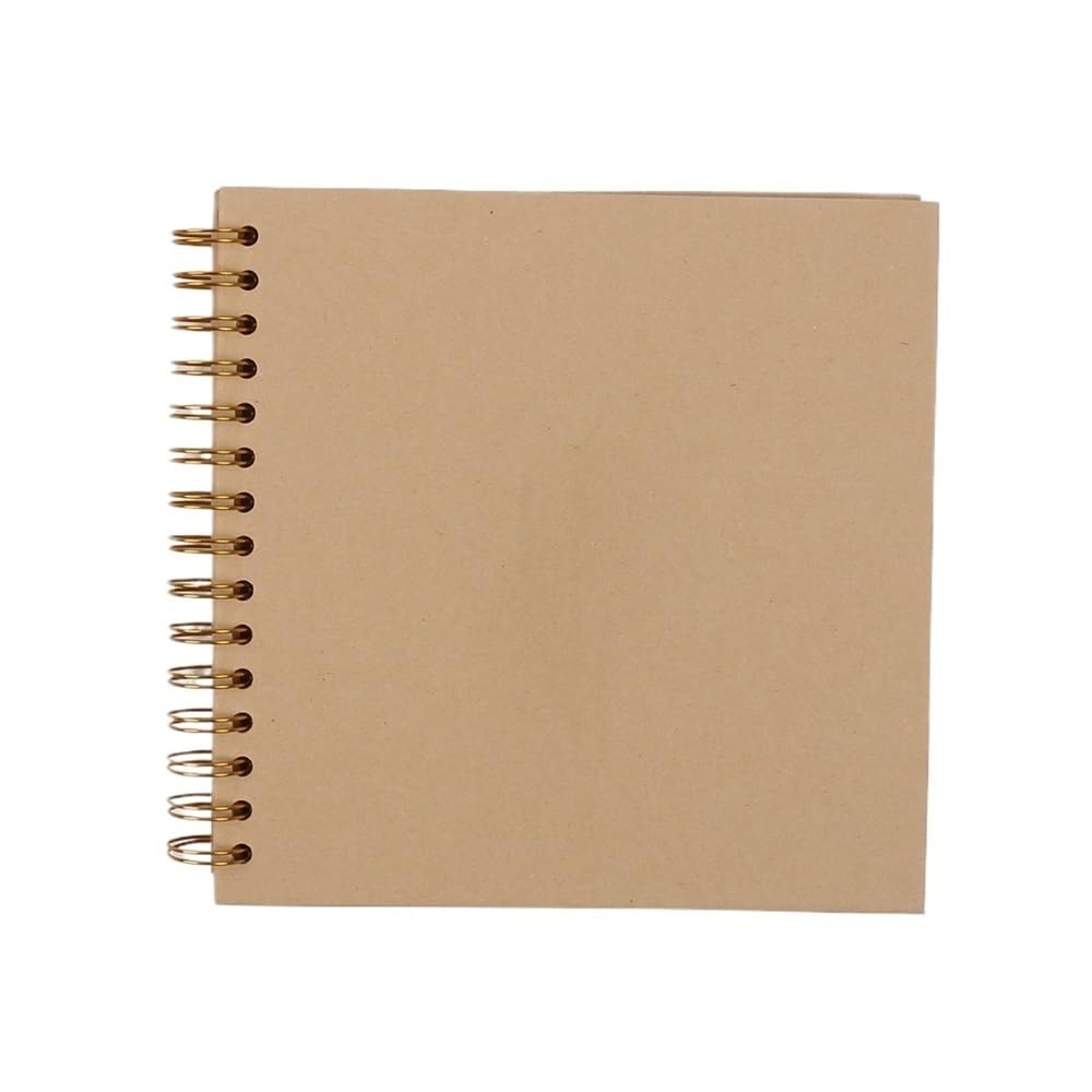 8 Inch DIY Scrapbook Photo Album 40 Pages Hardcover Kraft Pape Book Blank Memory Scrap for(Khaki)