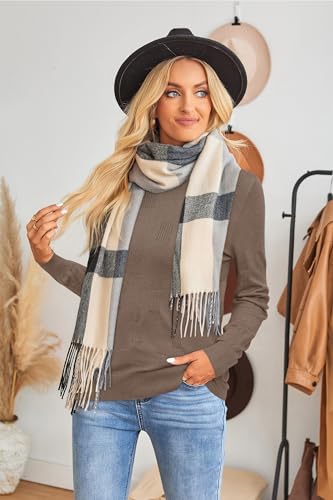 Image of Arach&Cloz Women's Soft Knit Sweater Fall Dressy Casual Pullover Tops