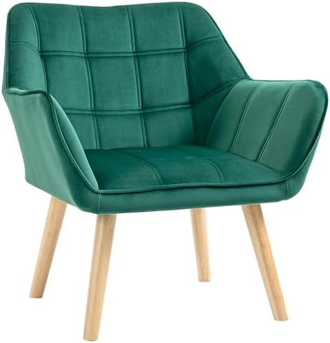 Occasional Chair With Chenille Fabric Front & PU Back For Living 1
