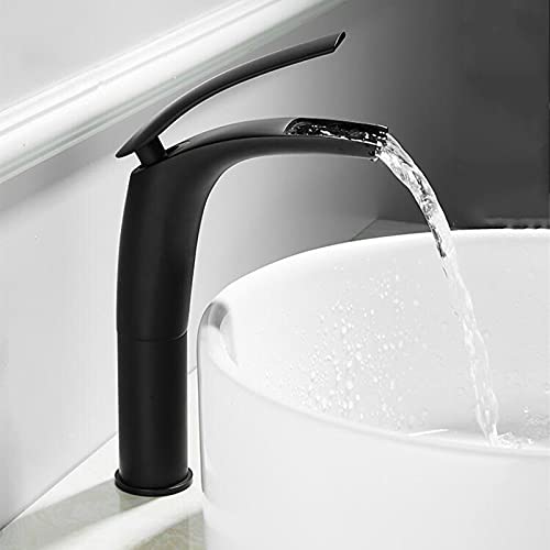 Robinet de lavabo style 1 tall w laiton massif cascade bien être salle de bain