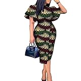 African Women Clothing Print Dresses Flare Sleeve Dashiki Dresses Ankara Fashion Nigerian Dresses African Wedding Party Wear Medium