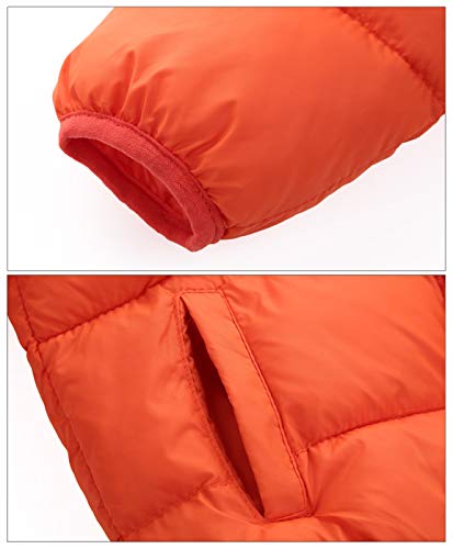 Toddler Thick Warm Coat Puffer Down Zipper Coat Fleece Lined Hooded Outerwear Windproof Cotton Jacket For Baby Boys Girls Orange 2-3T #TOP5