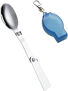 Portable Travel Camping Spoon Long Handle Folding Spoon for Thermos Foldable Spoon with Case Keychain Collapsible Hiking Picnic Outdoor Spoon with Storage Box Retractable Fold Tea Coffee Soup Spoon