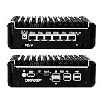 Glovary Firewall Mini PC N150, DDR5 8GB RAM 128GB NVMe SSD, 6 x 2.5GbE i226V LAN Fanless Computer Hardware, Micro Firewall Appliance, AES-NI, OPNsense, TypeC Port, TF Card Slot
