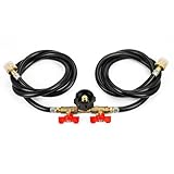 Canamax 5FT Propane Y Splitter Adapter Hose 1lb to 20lb Converter with Shut Off...